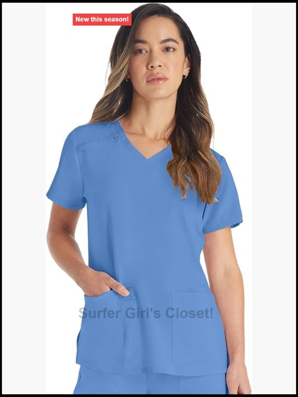 Dickies Women's V-Neck Scrub Top with 2 Pockets, Moisture Wicking, 360° Stretch